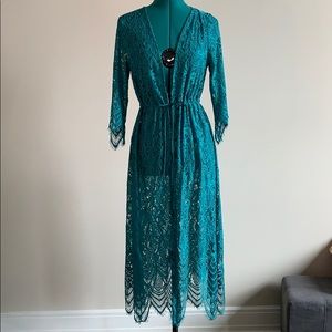 Teal Maxi Kimono